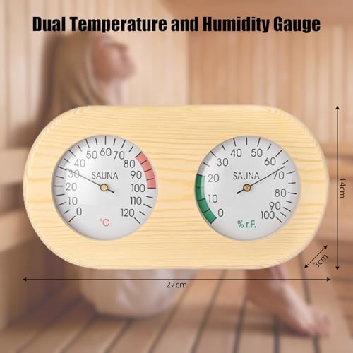 Sauna Eimer Set (5 Liter), Sauna Eimer mit Kelle, Saunakã Bel aus Holz mit Kelle Sanduhr, Thermo, Hygrometer, Schüssel Sauna, Hitzebeständiger Saunakã bel 5L Inkl Einsatz (5L-Advanced)