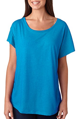 Next Level Apparel 6760 Lady Tri-Blend Dolman Tee Shirt - Vintage Turquoise, Medium (US)