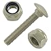 Produktbild BiBa Schrauben Schlossschrauben Flachrundschrauben M10x25/25 Torbandschrauben Edelstahl A2 (2 Stück)|DIN 603|Vollgewinde mit Vierkantansatz | V2A | Sicherungsmutter DIN 985