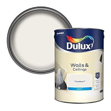 Dulux Matt Emulsion Paint For Walls And Ceilings - Timeless 5 Litres