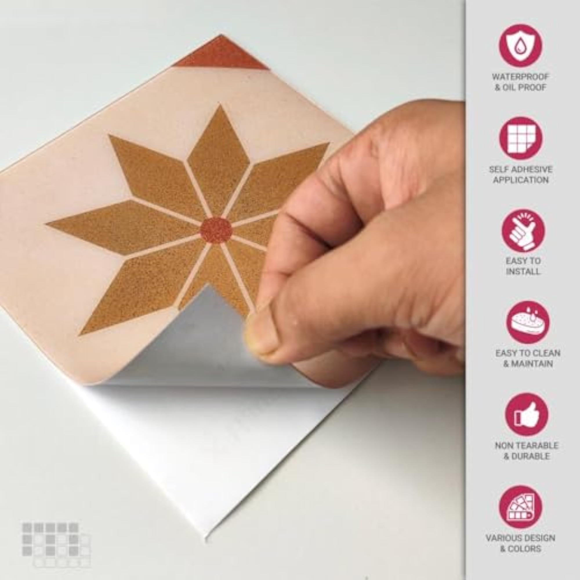 Modern Peel & Stick Polyurethane Tiles for Kitchen & Bathroom