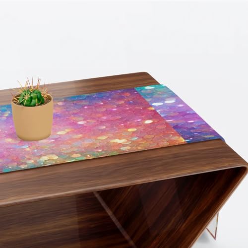 Chemin de table rose et bleu 33x183 cm Shining Apot
