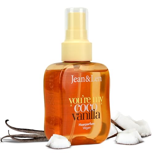 Jean & Len Haarparfum youre my coco vanilla duftet nach Kokos & süßer Vanille pflegende Formel für alle Haartypen geeignet beschwert das Haar nicht vegan Hair Perfume ohne Silikone 105 ml