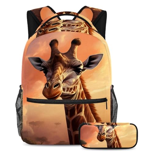 Sac à dos girafe coloré avec trousse idée cadeau rentrée scolaire ado