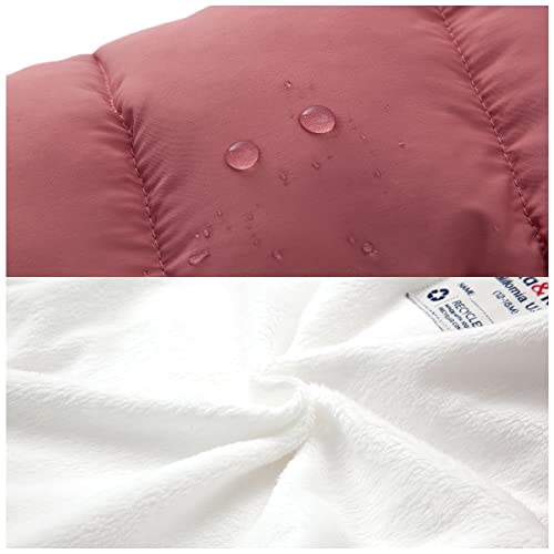 Rokka&Rolla Baby Girls' Water-Resistant Puffer Jacket Hooded Winter Coat with Soft Mini Fur Lining for Newborn Infant Toddler4