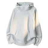 Generisch Hoodie Herren Oversize Hoodie Langarm Sweatshirt mit Tasche Streetwear Langarmshirt mit Kragen und raglán Ärmel Minimalistisch für Herbst Winter Mode bequem Tops