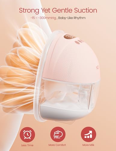 NCVI Wearable Breast Pump Hands Free, Portable Electric Breastfeeding Pump with 1500mAh Battery, Quiet Operation, Smart LED Display, 4 Modes & 9 Levels, 19/21/24mm Flanges, 2 Pack - Image 4