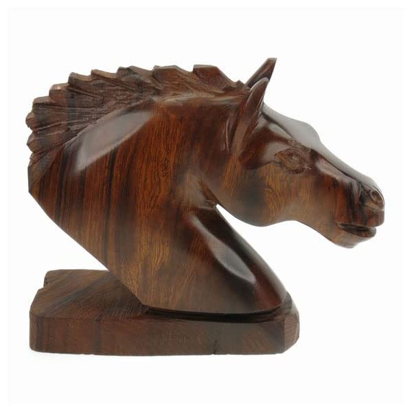 EarthView, Inc. Carved Horse Bust 6 Inch Handcrafted Desert Ironwood Figurine