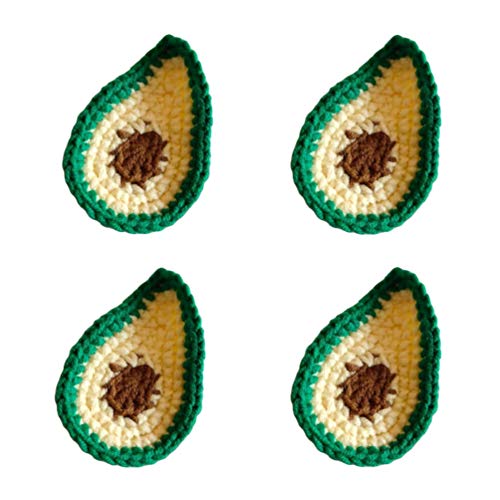 毛糸編み物アップリケアボカド手編完成品 DIY手作り衣服手芸装飾 4個