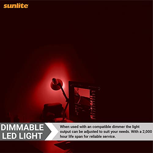 Sunlite 41661-Su Br38 Reflector Flood Incandescent Light Bulb, 100 Watts, 120 Volts, Medium Base (E26), Dimmable, 2,000 Hours Life Span, Indoor And Outdoor Use, Red, 6 Count #TOP4