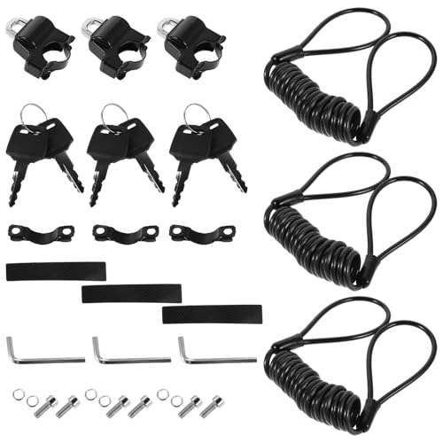 Candados para casco de moto Mikikit pack de 3 ganchos antirrobo de manillar