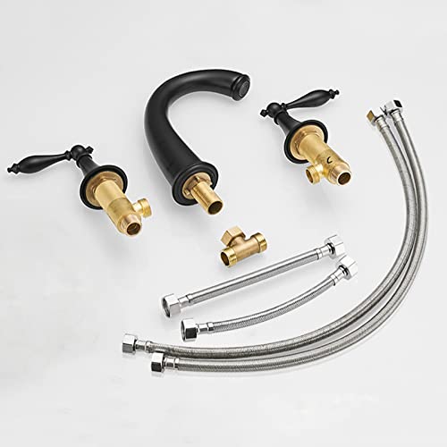 Robinet de lavabo de salle de bain pour rénover une vasque avec mélangeur double levier rétro - 6