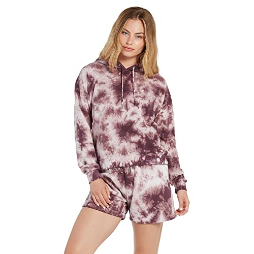 Volcom Womens Truly Stokin Hoodie Fleece Sweatshirt, Purple Multi, Small Us #TOP5