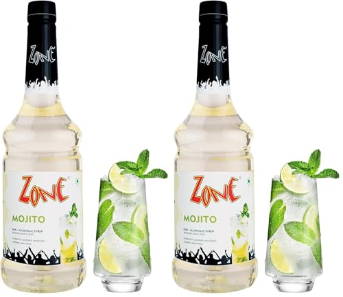 Image of Zone Mojito Syrup 1000ml | Pure Mint Flavor for Mocktails, Cocktails, Lemonades, Iced Teas & More | 35+ Flavours (Pack of 2)