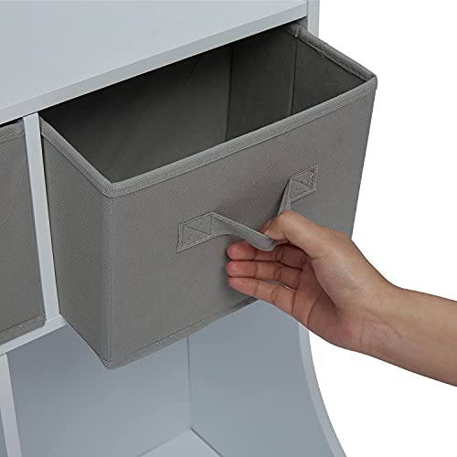 Kinfant 3-Tier Kids Toy Storage Organizer Cabinet And Bookcase With 3 Removable Drawers/Baskets, Freestanding Combo Bin For Children Bedroom Decor #TOP6