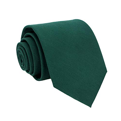 Image of Kebocis Mens Solid Color Cotton Necktie for Men