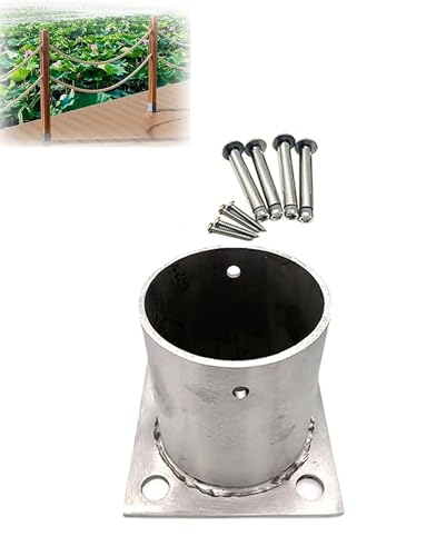 Supporti per pali esterni per recinzioni, cassette postali, pergolati, basi in cemento, kit da 60 x 80 mm, resistenti staffe rotonde per ponti e giardini