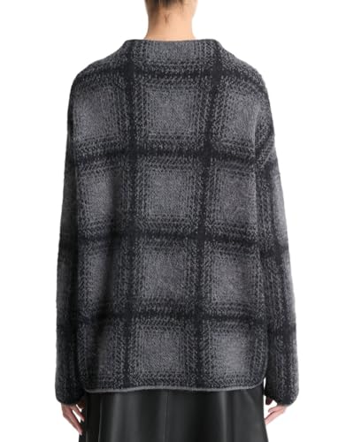 Vince Shadow Plaid Funnel Neck Alpaca & Wool-Blend Sweater2
