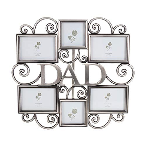 Lasody Dad Picture Frame ,Cherish Every Memory,6 Opening Photo Collage,Antique Silver,Father Day Giftsasody Fathers Day And Mothers Day Collage Picture Frame (3”X2“+2“X2", Dad) #TOP16