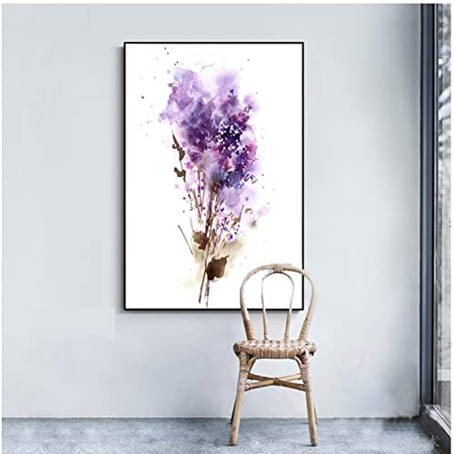 Poster lavande et peinture wall art pour decoration murale chambre