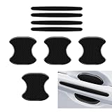 Qurbuns 8 PCS Car Door Handle Protector, Reflective Door Handle Bowl Stickers, Anti-Bumping & Anti-Scratch Doors Handles Paint Protective Film, Universal for Most Cars SUVs Trucks (Black)