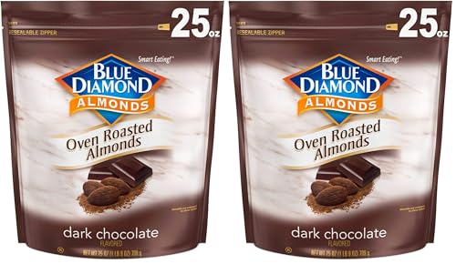 Blue Diamond Almonds Oven Roasted Dark Chocolate Flavored Snack Nuts,