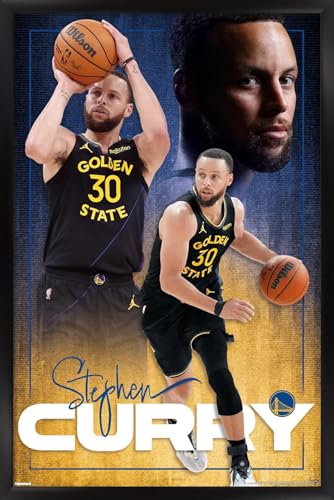 Trends International NBA Golden State Warriors - Stephen Curry 25 Wall Poster, 34L x 22.4W, Black Framed Version