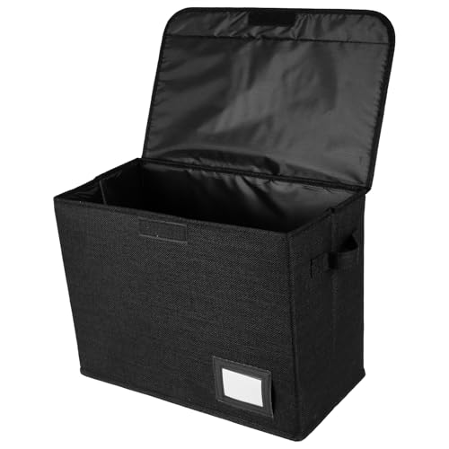 ZLHETWT Comic Book Storage Box, Comic Book Storage Box, Comic Book Organizer Foldable Comic Book Bin Washable Integrated Comic Book Box with Handle Enclosed Lid for Home Office (black)