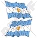 ARGENTINE Argentin Agitant le Drapeau Nationale, 75mm Vinyle Autocollants, x2 Stickers
