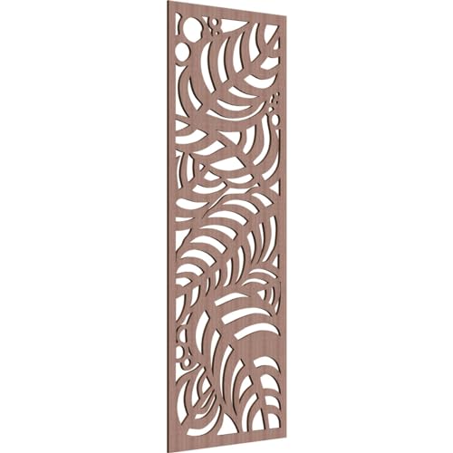 Image of Mills Decorative Pierced Fretwork Wood Wall Panels, 29 3 /8 inchW x 74 3 /8 inchH x 3 /8 inchT, Walnut
