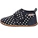 Produktbild GIESSWEIN Hausschuh Stans - Slim Fit - Kinder Hausschuhe Unisex | Bequeme Baumwoll Slipper | Mädchen Pantoffeln mit Punkten | rutschfest,28 EU, Dunkelblau 548