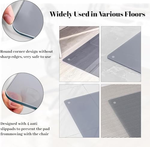 Image of [Tempered Glass] 48 inch x 72 inch Glass Office Chair Mat for Carpet