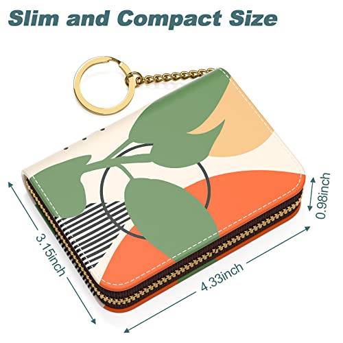 Image of Nipichsha Credit Card Holder, Small RFID Card Wallet for Women, Slim Leather Card Holder Wallet, Modern Abstract Art, 4.33 x 3.15 x 0.98 inches, Fashions