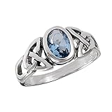 Sterling Silver Blue Topaz Celtic Knot Ring(Sizes 4,5,6,7,8,9)