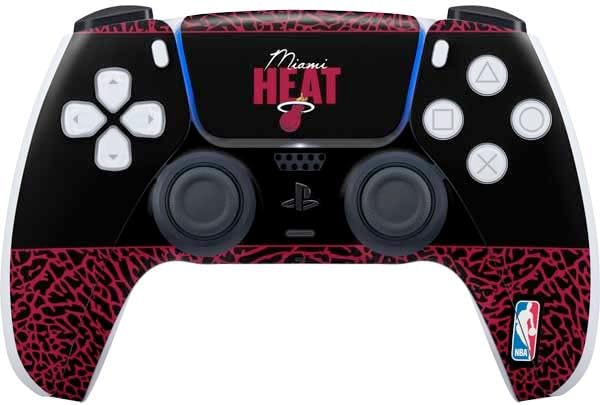 Skinit Decal Gaming Skin Compatible with PS5 Controller - Officially Licensed NBA Miami Heat Red Primary Logo Design