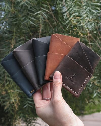 Premium Handmade Leather Cardholder - Ultra-Slim, Lightweight & Modern Wallet for Effortless Style (BLACK)3