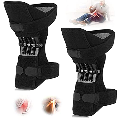 DRSM Booster Protection du Genou,Genouillères Médicales,2 Paquets Support D'attelle Genou Respirant,Force Ressort Rebond Puissant,pour Courir,Basketball,Haltérophilie Et Vieille Jambe Froide