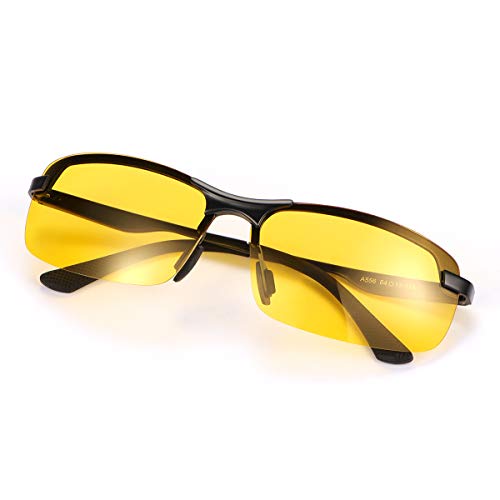 KISSOUL Polarized Outdoor Sports Sunglasses Day And Night Vision Glasses For Men UV Protection Spring Hinges Lightweight Eyewear