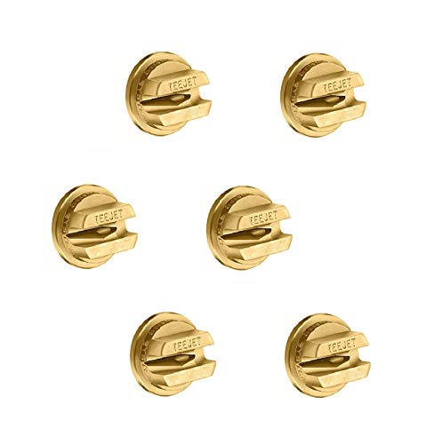 Pack of 6 - TeeJet Brass Off-Center Flat Fan Spray Tips Rated 0.40 GPM @ 40 PSI Farmer Bob's Parts OC-04