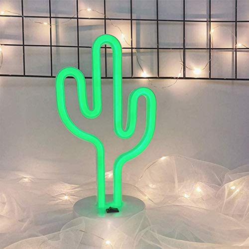 Led Cactus Shaped Neon Signs Light With Holder Base Table Decoration Night Lamp With Battery Powered/Usb Neon Lights For Kids Room Party Supplies Table Decoration Children Gifts Art Dorm Decor Sign #TOP4