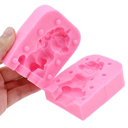 3D Unicorn Candle Mold - Moldfun Unicorn Silicone Mold For Handmade Fondant, Gum Paste, Soap, Bath Bomb, Lotion Bar, Plaster, Polymer Clay #TOP2