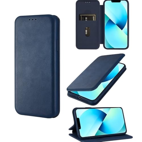 Image of WHITBULL PU Leather Magnetic Premium Flip Cover with 2 Card Slot for iPhone 17 - Blue