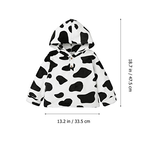 KESYOO Casaco Infantil Com Capuz Com Estampa de Vaca Roupas Quentes de Pelúcia Casaco Macio de Manga