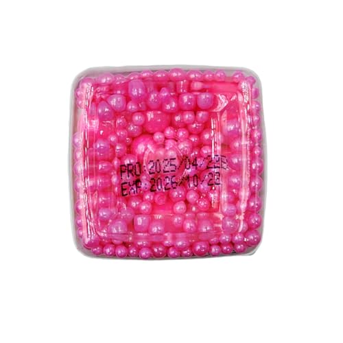 Image of Edible Rose Pink Sugar Pearls Candy Sprinkles 120G / 4.23Ounce Baking Cake Sprinkles Cupcake and Cake Topper Cookie Decorations Wedding Party Valentines Halloween Christmas Supplies