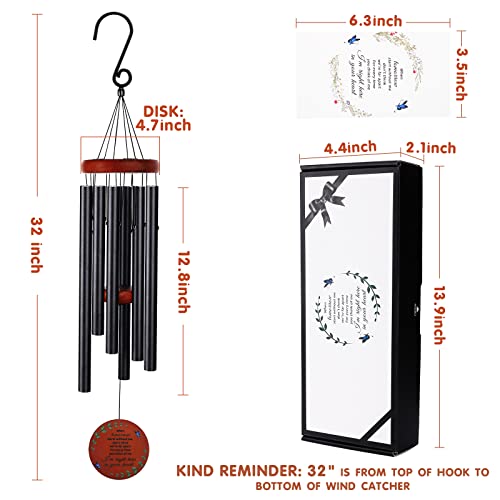 Image of Memorial Wind Chimes for Loss of Mother or Father - Personalized Sympathy Wind Chimes for Outside, Bereavement Gifts for Loss of Loved One, Unique Outdoor Remembrance Gifts
