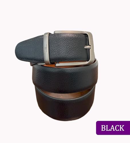 Executive Leather Belt, Reversible Black and Tan, 35mm Width, Chrome Twist Buckle2