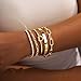 Gokeey Gold Cubic Zirconia Classic Tennis Bracelets for Women Trendy 14K Gold Plated Bangle Cuff Bracelet Set for Women Love Tike Knot Paperclip Figaro Bracelet Stack No Tarnish Bracelets Waterproof Simple Fashion Jewelry Gifts