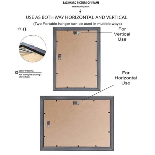 Image of A4 Size Photo Frames - Wall & Tabletop Display, Lightweight Black Frame Khali Frame /A4 Size, 9X12inches (4, White)