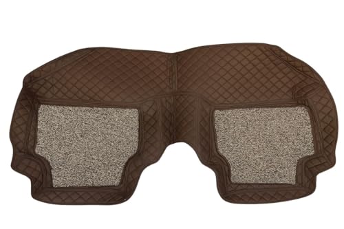 Image of Premium 7D car mat Full Set for Kia Seltos (Model : 2023-2025) || Luxury Leather Double Car Floor Mat Complete Set || 100% Waterproof and Washable Color : Coffee