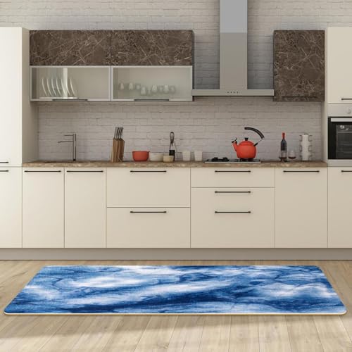 Tapis de cuisine absorbant et lavable texture marbre antidérapant